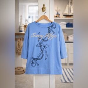 TOMMY HILFIGER ANCHOR PRINT BOATNECK TOP
